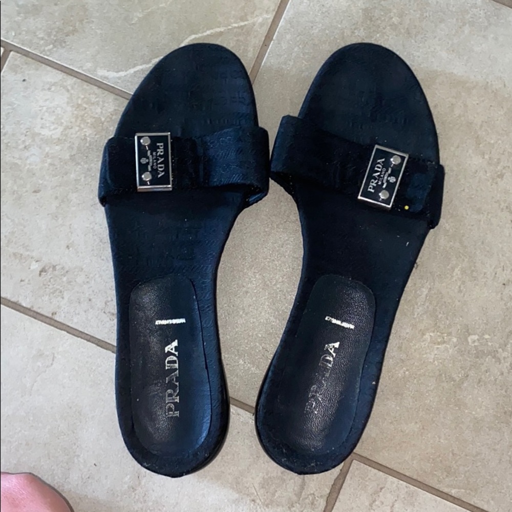 Prada Black Sandals Minimalist Design. They are pre loved so check all the pics